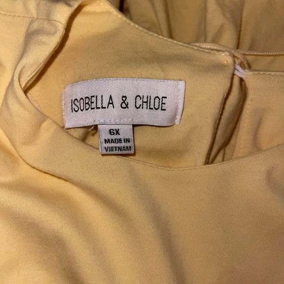 Isobella & Chloe, like new, little girls yellow dress, size 6X - Picture 3 of 3